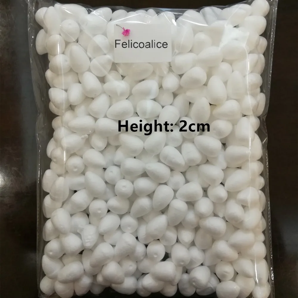 2cm To 5.5cm White Water Drop Modeling Foam Rose Bud For Nylon Stocking Flower Accessories Polystyrene Styrofoam Buds