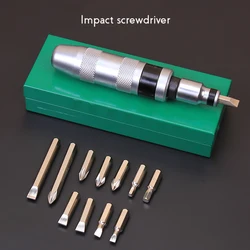 Impact Screwdriver Set Professional Portable Impact Screwdriver 1 Handle + 6/7/12 Screwdriver Heads Stubborn Screw Screwdriver