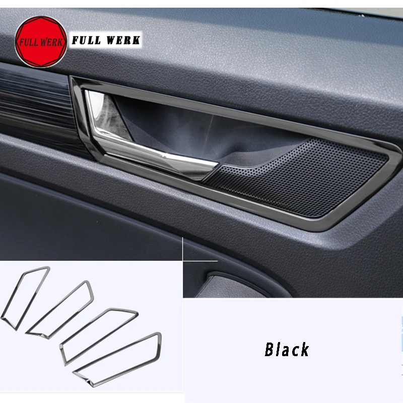 1 Set of 4pcs Stainless Steel Interior Door Handle Trim Decoration Frame Cover for Skoda Kodiaq Interior Moulding Accessories