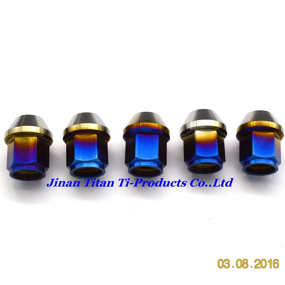 Jntitanti Gr5 titanium lug nut  M12*1.25*27mm wheel nut hub nut  for Nissan,Greatwall,Geely,Subaru,Suzuki etc.