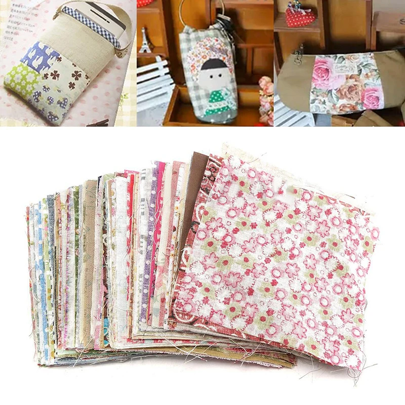 DIY 100pcs Square Floral Cotton Material Sewing Craft Patchwork Cloth 10cm*10cm