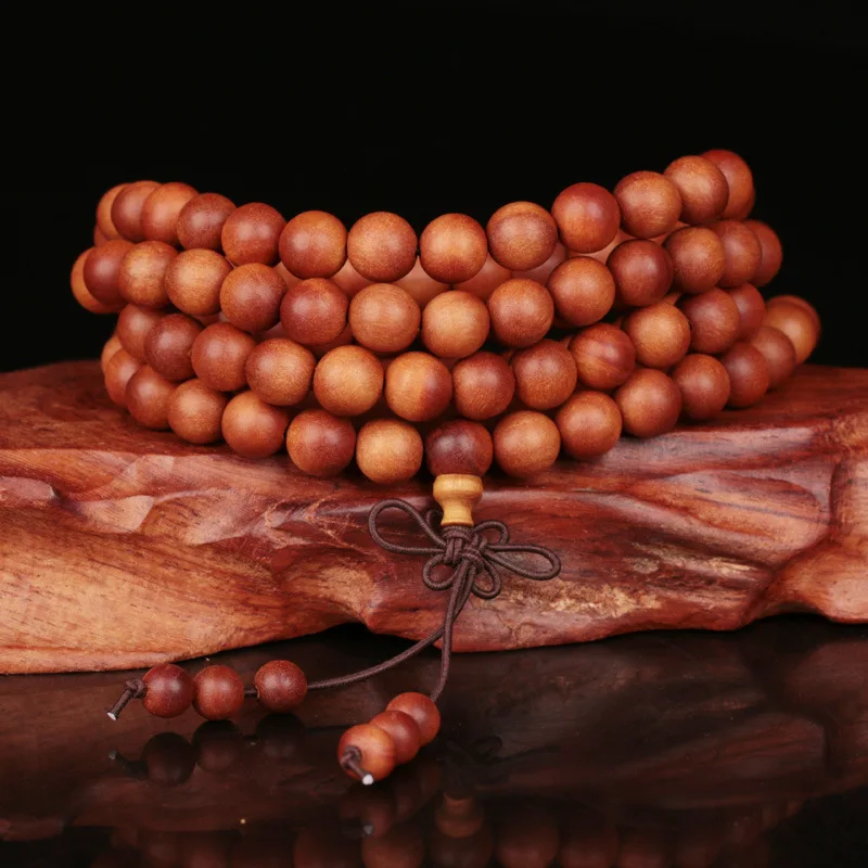 6mm Natural Sandalwood Buddhist Buddha Meditation 8MM 108 beads Wood Prayer Bead Mala Bracelet Women Men Jewelry