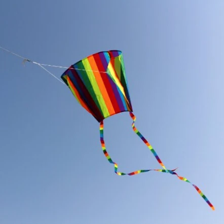 High Quality Pocket Kites For Kids 31-Inch Rainbow Parafoil Kite With Flying Tools