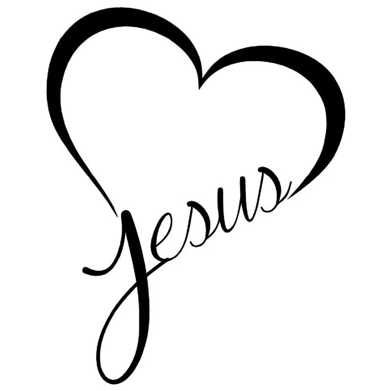 Jesus Heart Car Auto Reflective Sticker decoration Christ Love Glue Body Tail Stickers gadget accessories exterior pegatina