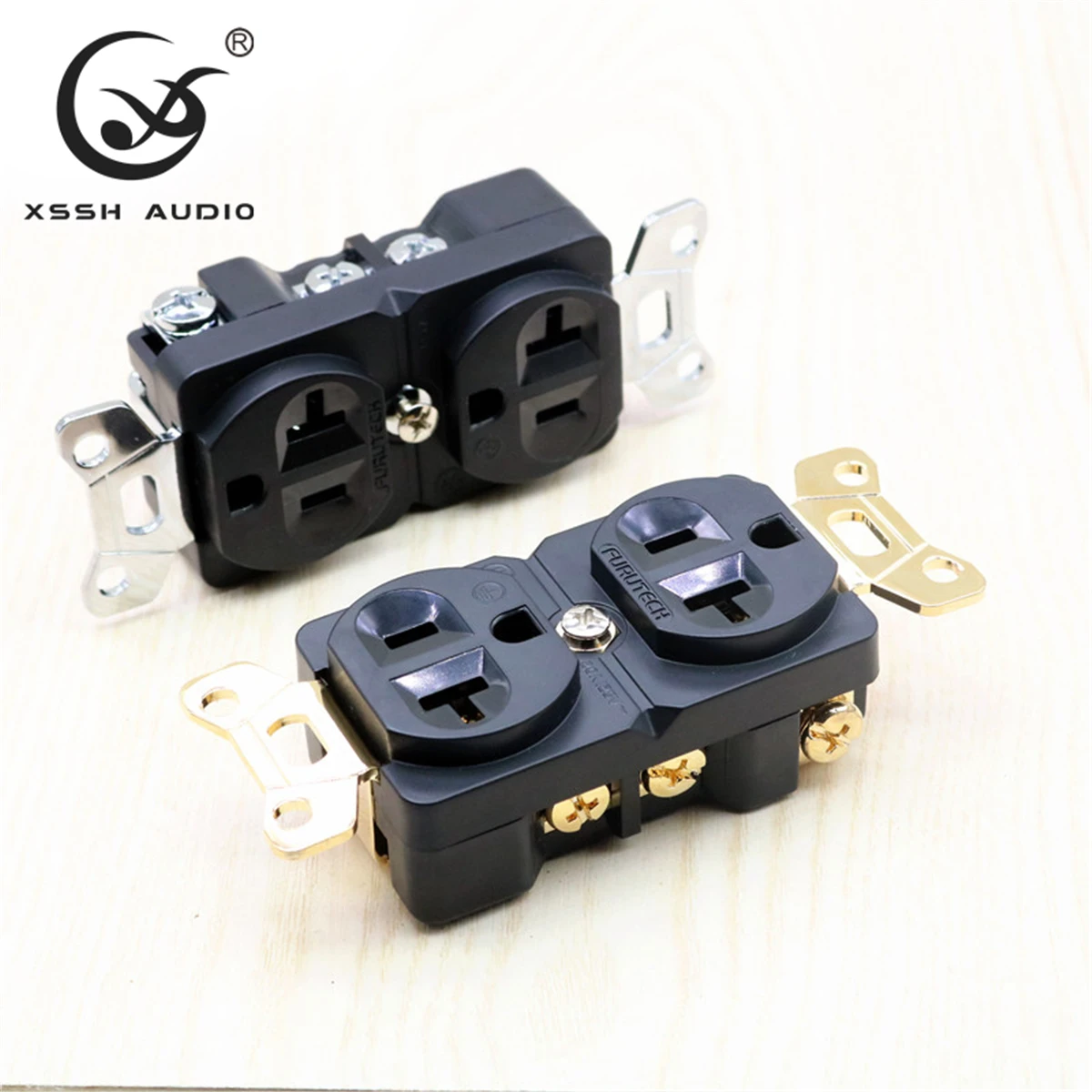 Power Socket XSSH Audio Real Red Pure Copper Plated Gold Rhodium 20AMP 20A 125V America Standard 3 Pins US Electric Outlet Core