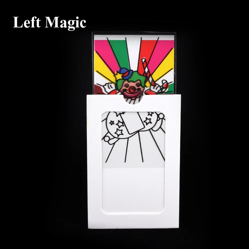 Mini Size Changing Clown Color Card Magic Tricks Toys for Children Close up Stage Magic Props Easy to do Classic Toys Kids