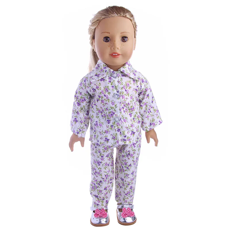 

New style high quality popular pajamas For 18inch doll/43cm New zaps for Chrid Christmas Gift