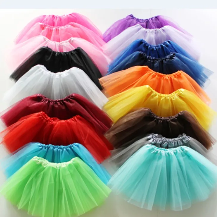 Jupon de ballet court transparent de 30cm, bleu, rose, rouge, jupes en Tulle pour filles, élastique, 3 couches, jupe Tutu pour enfant, sous-jupe Rockabilly