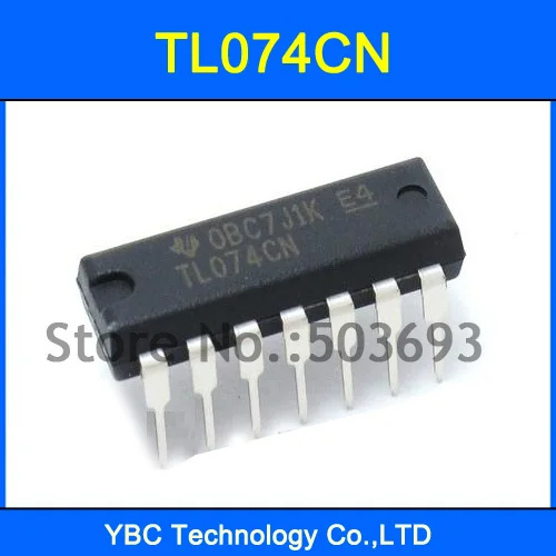 100PCS TL074 TL074CN IC OP AMP QUAD JFET DIP-14