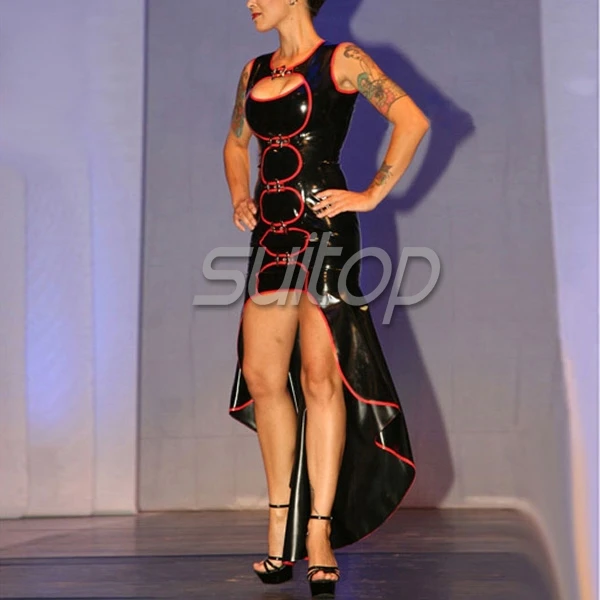 Suitop schwarz latex Schwalbenschwanz kleid