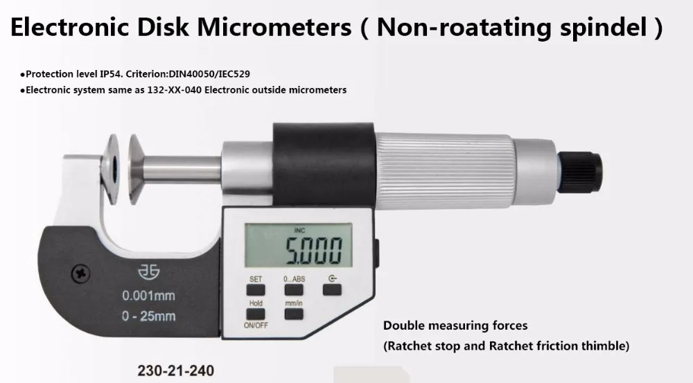 XIBEI Outside micrometer Disk Type Micrometer (rotating spindle) 0-1inch 0-25mm 0.001mm