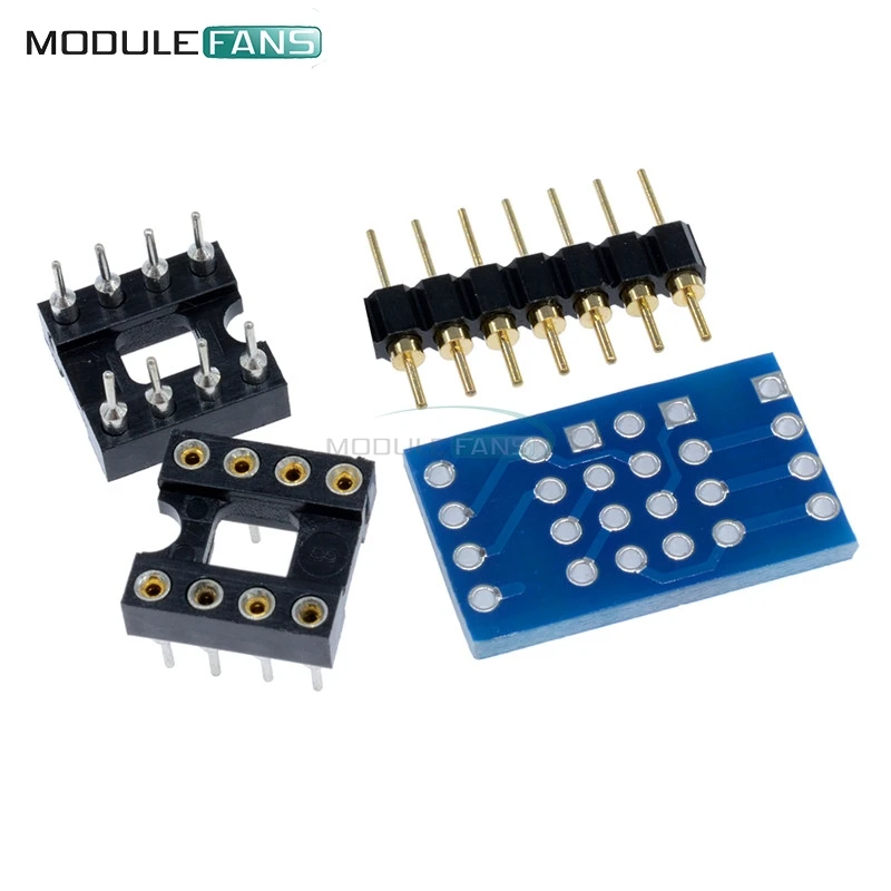 Dual DIP8 to DIP8 Mono Opamp PCB+Pin+Socket For NE5532 OPA2132 OPA627 TL072 P07