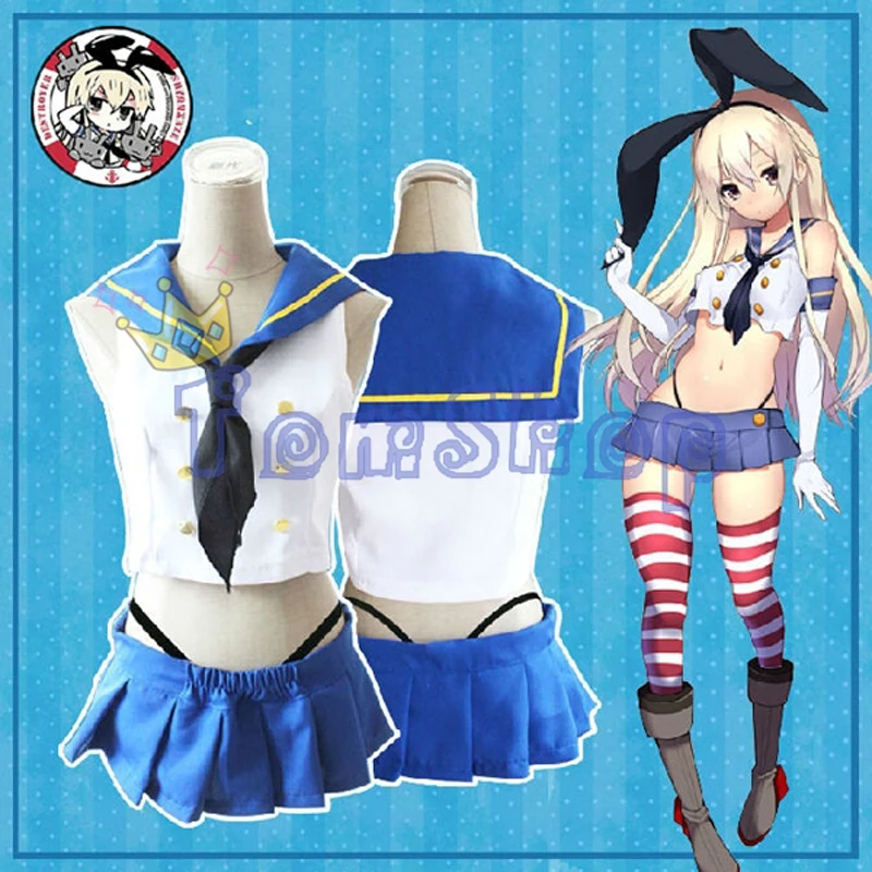 Kantai Collection Shimakaze Cosplay Sexy Girl’s Uniforms Full Set Women Fancy Party Halloween Costumes Suit