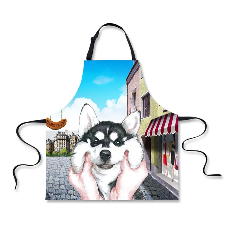 High quality 3D printing Dogs pattern home leisure fashion kitchen supplies aprons