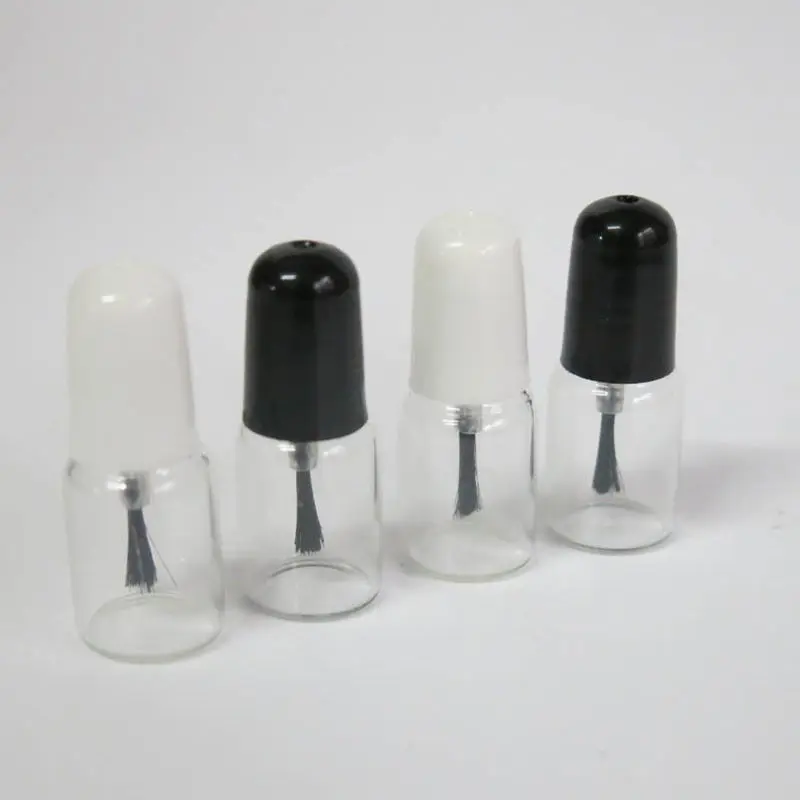 empty nail polish bottle bottles with white black lid 3ml Small Glass Nail Polish Bottle,Mini Glass Bottle F121