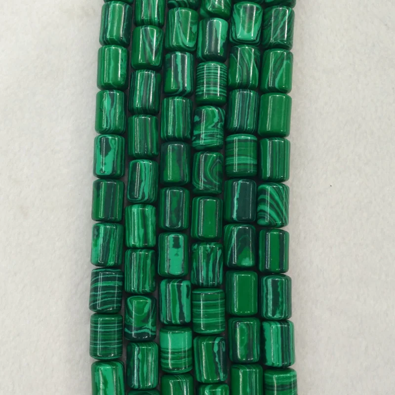 

Fashion good quality malachite stone Cylinder tube charms Beads 10x14mm for jewelry Making Wholesale 50pcs/lot free