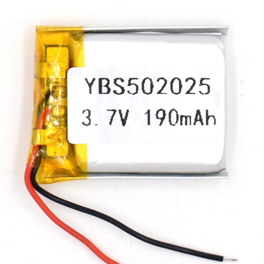 

10PCS 3.7V 190 mAh Li-Polymer Rechargeable Battery 502025 Li Po ion for GPS Bluetooth MP3 MP4 052025