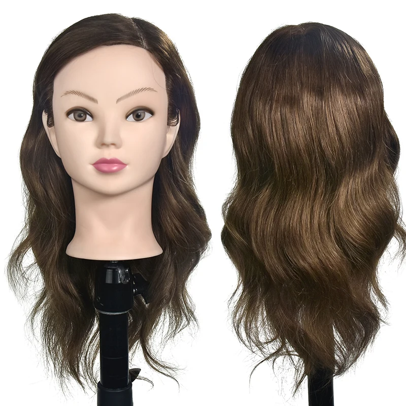 Bolihair Cosmetology 100% Human Hair Mannequin Head Manikin Training Head 16