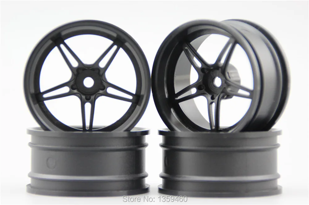 4pcs 1/10 Touring&Drift Wheel Rim WD25SNK(Material Black) 6mm offset fits for 1:10 Touring&Drift Car 1/10 Rim 11355