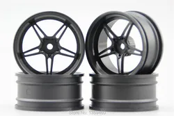 4 sztuk 1/10 obręcz koła jezdnego i dryfu WD25SNK (materiał czarny) 6mm przesunięcie pasuje do 1:10 Touring & Drift Car 1/10 Rim 11355