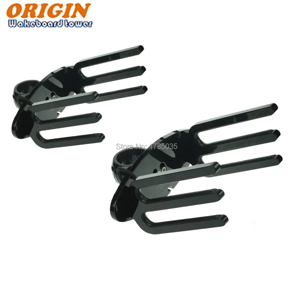 Origin Oval Wakeboard Tower Rack Fit Vertical and Horizontal Slant Tube, Glossy Black Rack in Pair