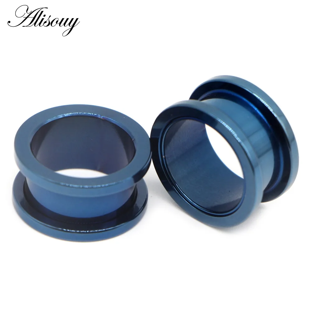 Neue 2 stücke Bunte Eloxiertem Edelstahl Schraube Fit Ohr Flesh Tunnel Ohrring Plug Expander Körper Schmuck Piercing Earlet Messgeräte