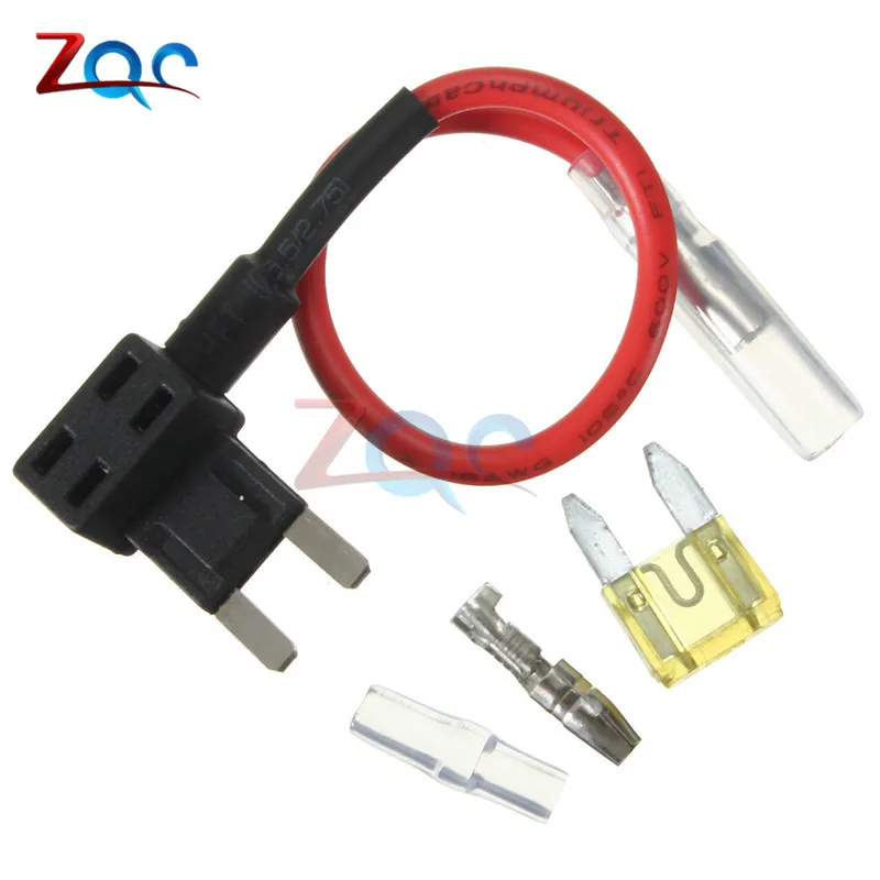 Portafusibles de 12V, adaptador de grifo de circuito adicional, estándar, para Ford ATM APM Blade, fusible automático con cuchilla de 10A, con soporte