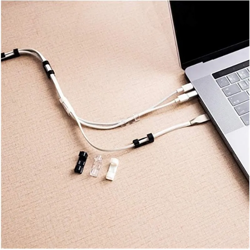 20Pcs Wire Fixing Clamp Cable Clips, Desktop Wire Holder, Cable Management Device USB Cord Line Organizer