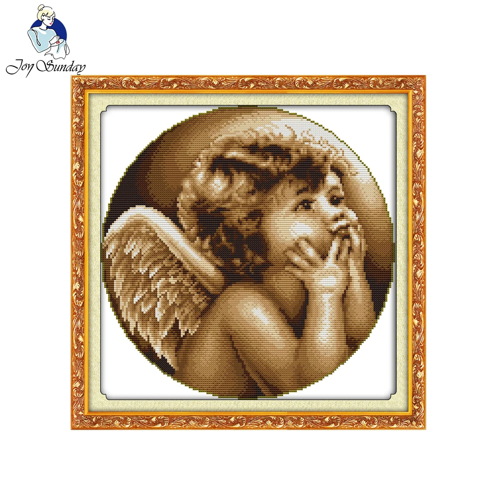 Joy Sunday Lovely Angel Cross Embroidery Stitch DIY 14CT11CT Cross Stitch Sets for Embroidery Kits Print Counted Cross-Stitching