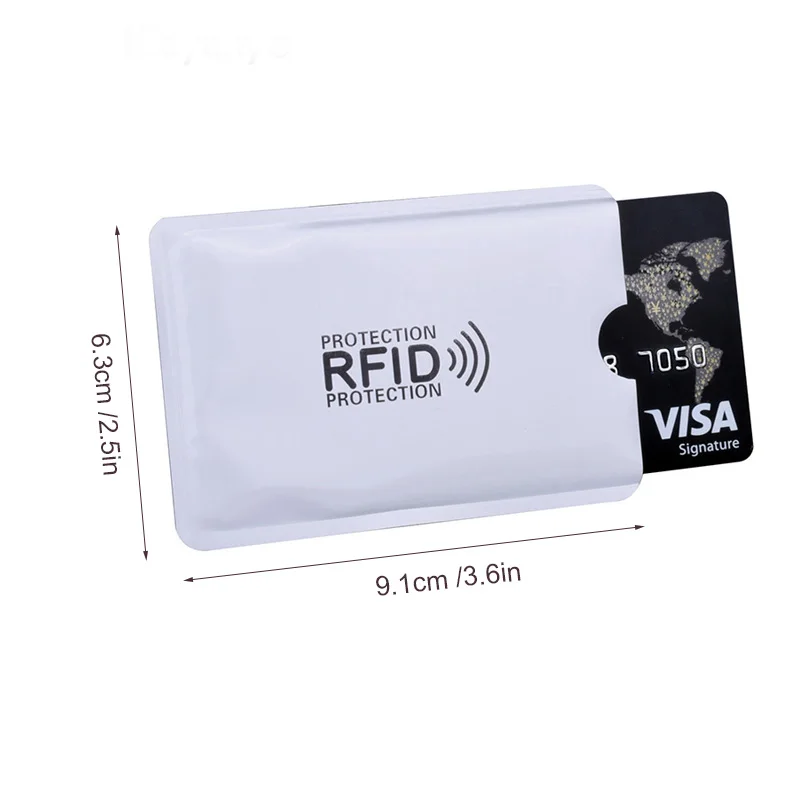 Funda para tarjetas bancarias RFID, 5 uds., funda protectora antipiracidad de aluminio blanco, soporte para tarjetas de identificación de crédito de Metal