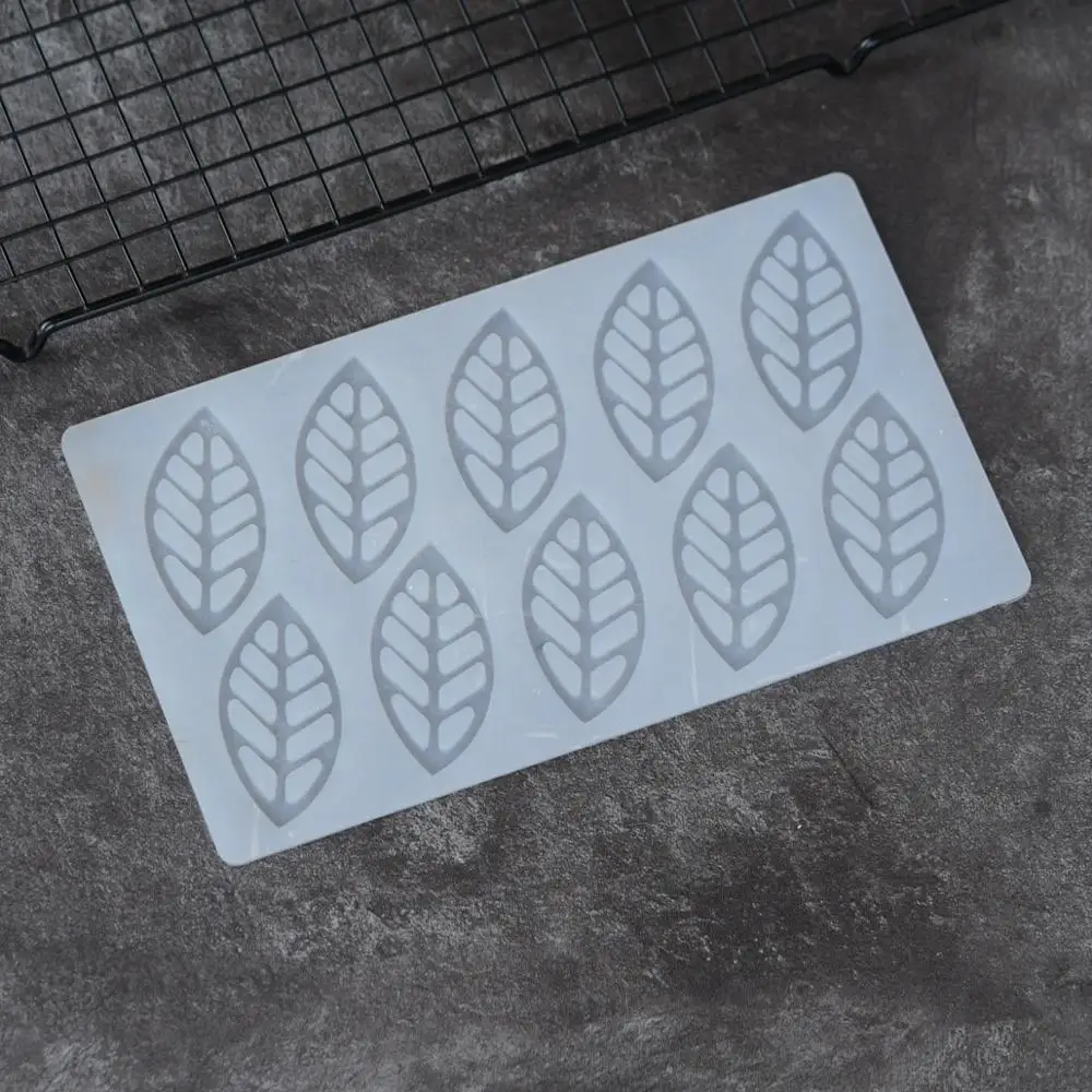 Hollow Out Leaf Shape Silicone Mold Cake Decorating Tools Leaves Shape Chocolate Transfer Sheet Baking Stencil Chablon