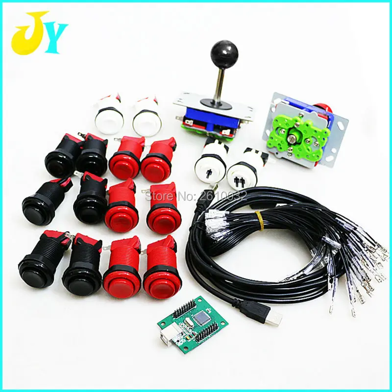 

Arcade parts Bundles kit With Joystick,Pushbutton,Microswitch,2 player USB to Jamme board to Build Up Arcade Machine DIY MAME