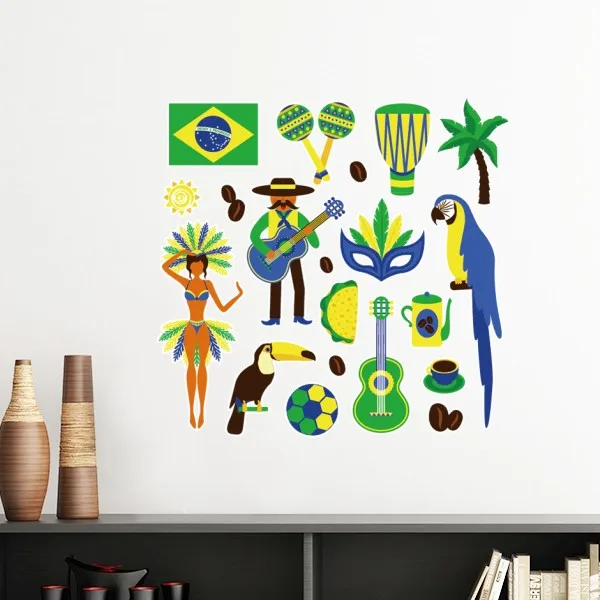 

Mount Corcovado Hula Brazil Rio De Janeiro Coastal City Scenery Removable Wall Sticker Art Decals Mural DIY Wallpaper Room Decal