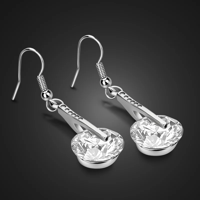 

Серьги-кольца из стерлингового серебра 925 пробы с цирконием для женщин, милый индивидуальный дизайн, серебряные висячие серьги, ювелирные изделия, классический подарок на день рождения