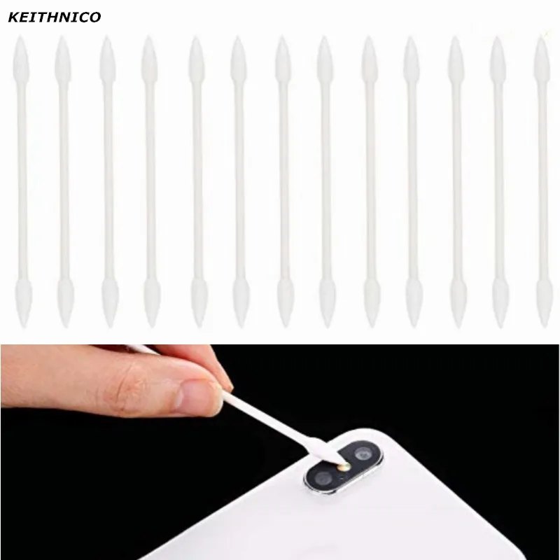 KEITHNICO 25Pcs Cotton Disposable Stick Cleaning Tool for AirPods Earphone Phone Charge Port