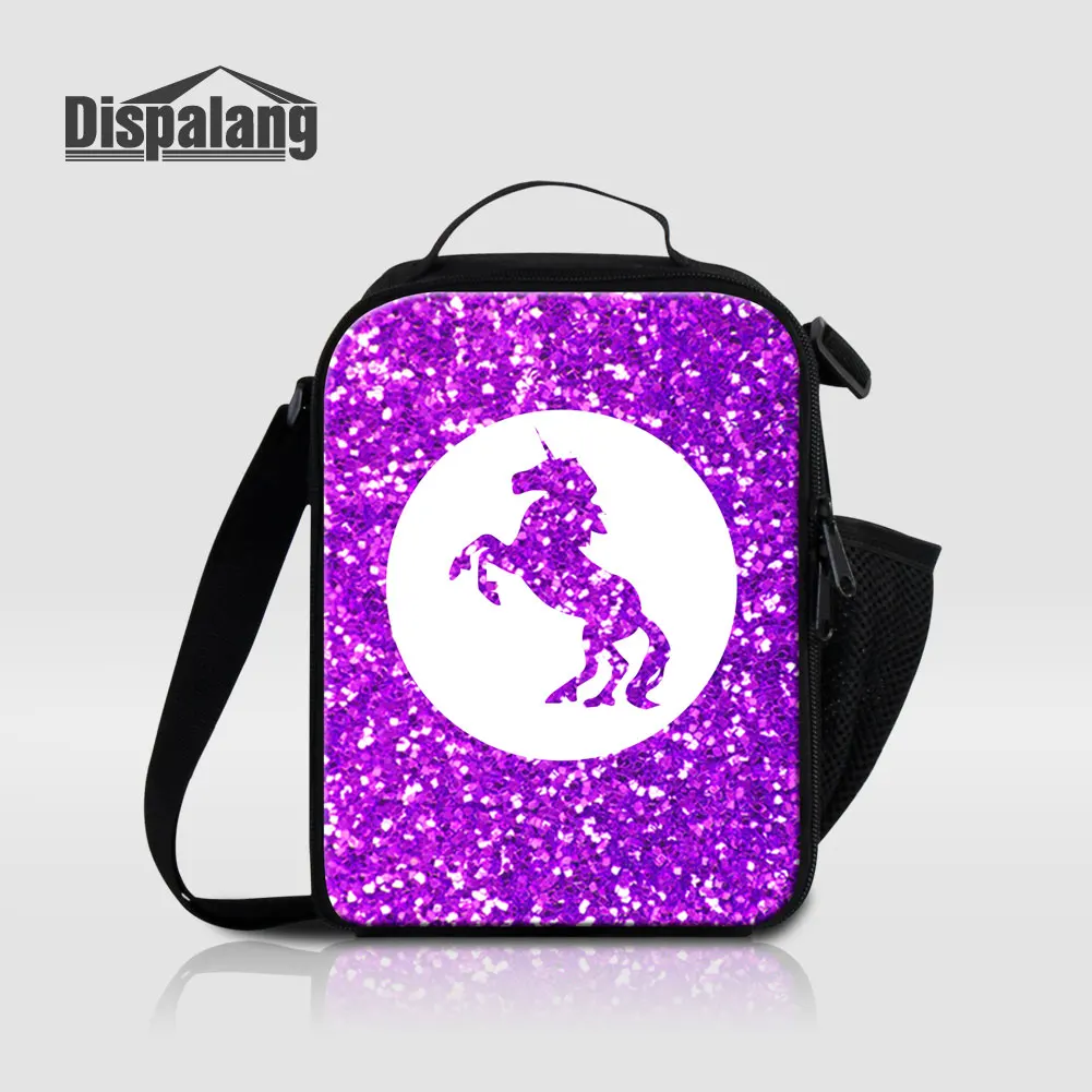 

Unicorn Printed Messenger Cooler Bag For Student Custom Image Food Lunch Bags Women Travel Picnic Dinner Pouch Lunch Sack