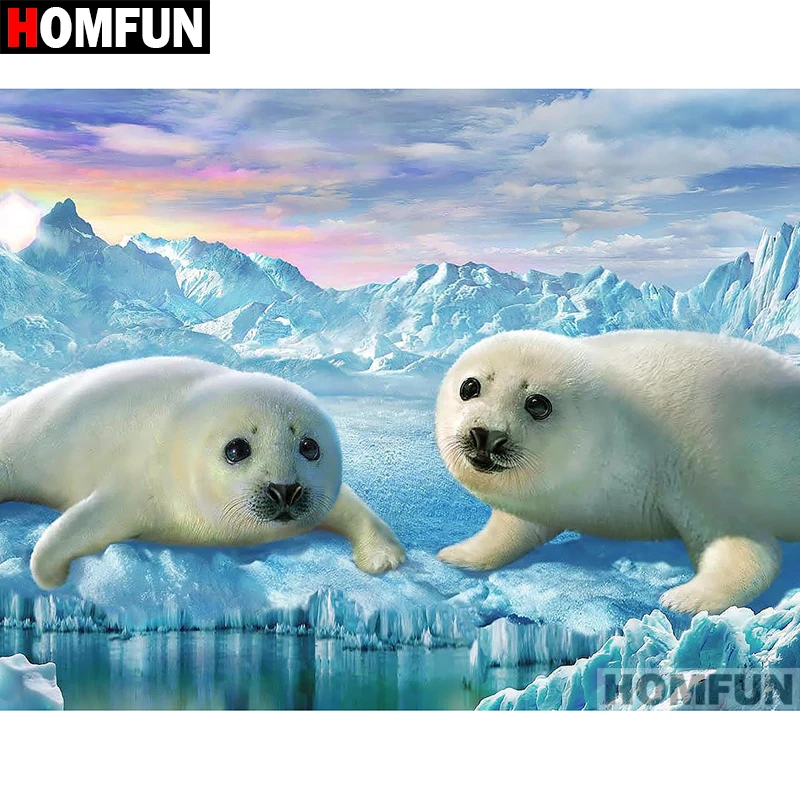 

HOMFUN Full Square/Round Drill 5D DIY Diamond Painting "Arctic animals" Embroidery Cross Stitch 5D Home Decor Gift A07120