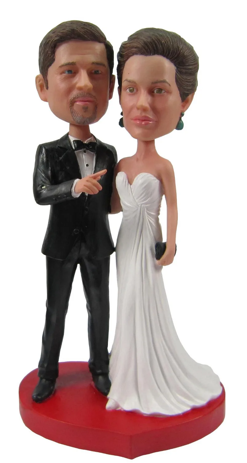 

Fedex free shipping Personalized bobblehead doll ' look ' wedding gift polyresin fixed body with personalized head