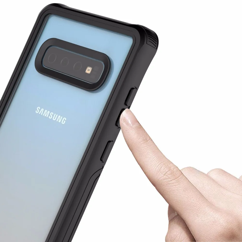 Armor 360° Full Protection For Samsung Galaxy S10 Plus Case Cover Transparent PC+TPU+Silicon Phone Case Shockproof Coque Fundas
