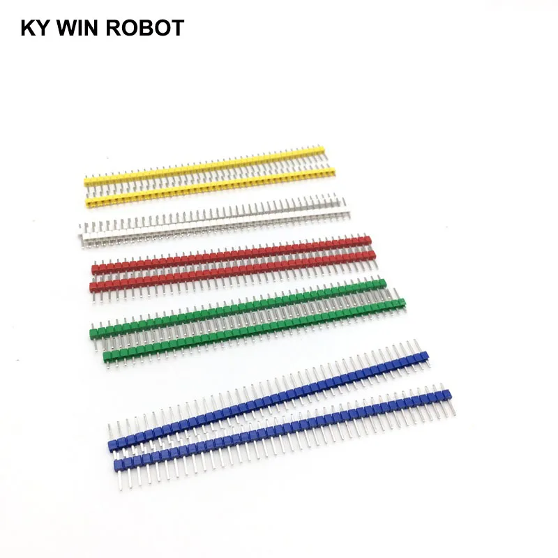 10pcs Pin Header Connector Male 2.54mm Pitch Pin Header Strip Single Row 40 pin Connector Kit for PCB board