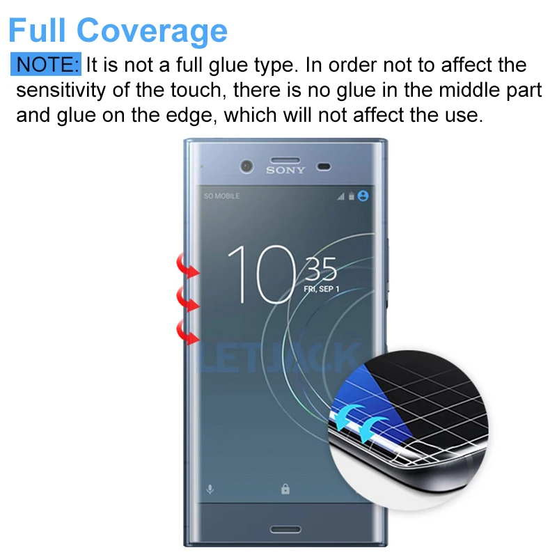 3D Curved Full Cover Screen Protector for Sony Xperia 10 5 1 III II XZ4 XZ3 XZ2 XZ1 Compact XZ Premium XA2 Ultra Tempered Glass