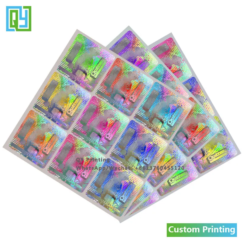 10000pcs 50x50mm Custom Silver Security Hologram Stickers Hologram Stamp 3D VOID Labels For Cell Phone