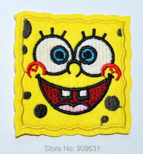 New ! Hot ! Happy Yellow Cake smile face Iron On / Sew On Patch Good Quality square