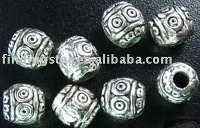 

FREE SHIPPING 300Pcs Tibetan silver swirl barrel spacer beads A888