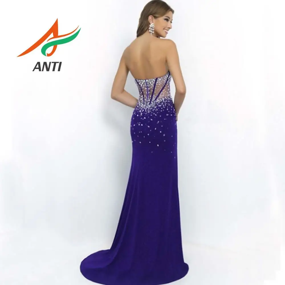 ANTI Strapless Design Multicolor Beading Mermaid Prom Dress 2019 Sleveless Slim High Quality Evening Gown vestido de festa LM568