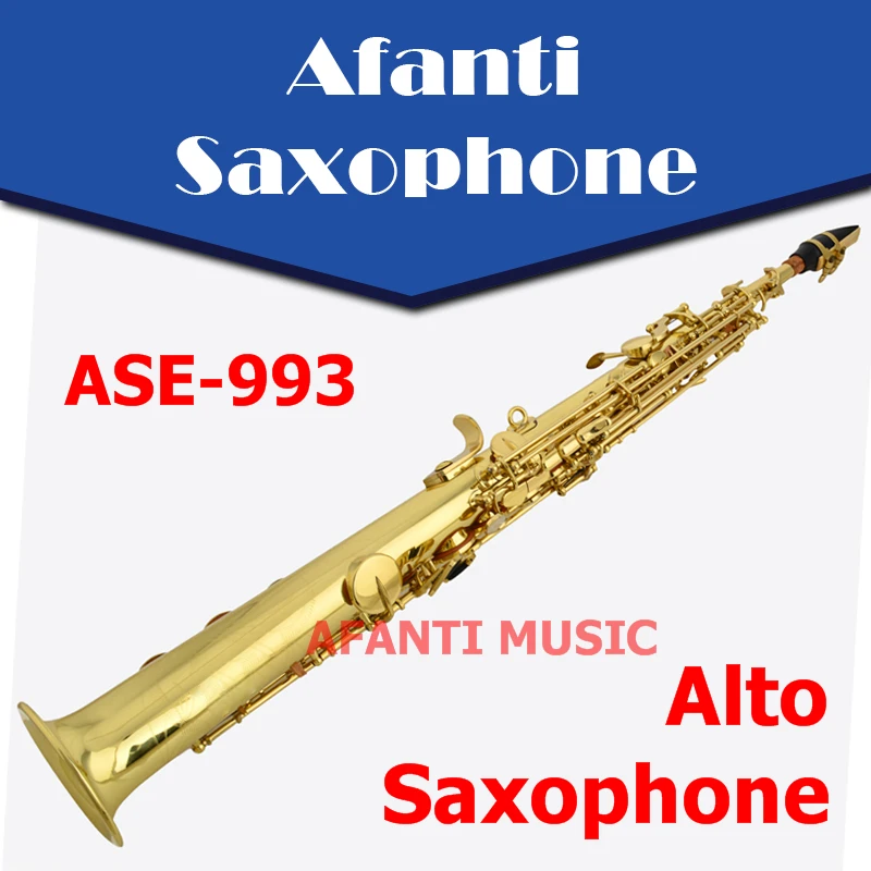 

Afanti Music Bb tone / Brass body / Gold finish Soprano Saxophone (ASE-993)