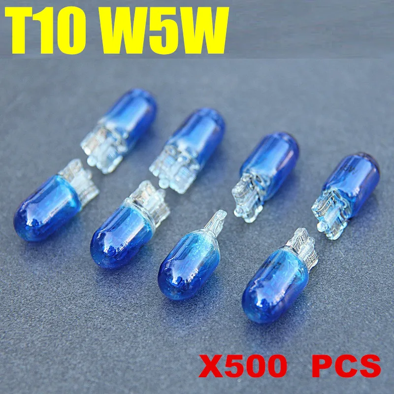 500 pcs 501 W5W XENON T10 Glass 12V 5W W2.1x9.5d Single Filament Car Bulb Lamp