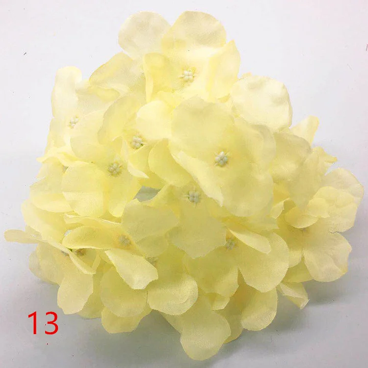 

100pcs 18CM Artificial Hydrangea Decorative Silk Flower Head For Wedding Wall ArchDIY Hair Flower Home Decoration accessory