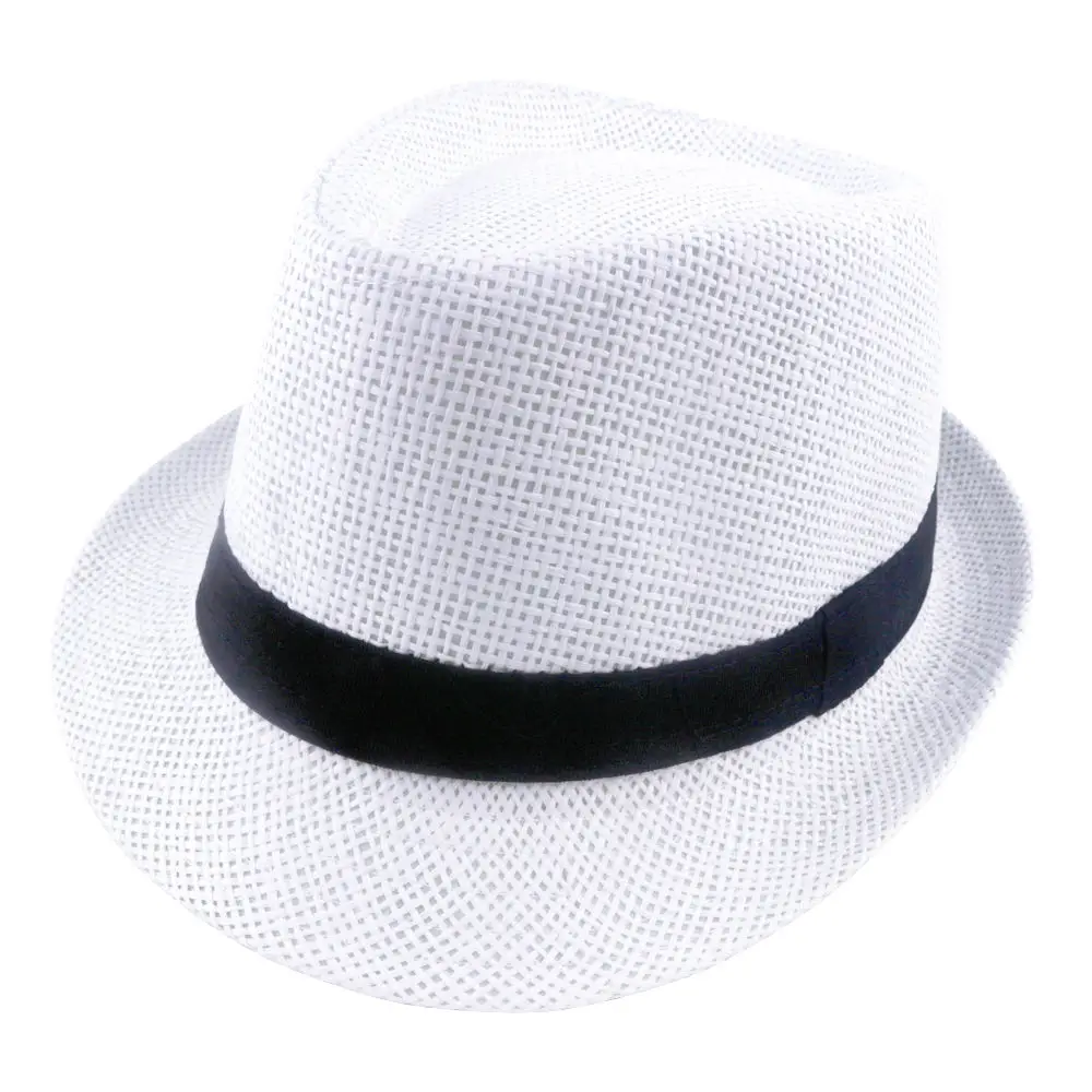 Summer Hats Solid Straw Hat for Women and man Beach Fedoras Casual Panama Sun Hats Jazz Caps 6 Colors 60cm