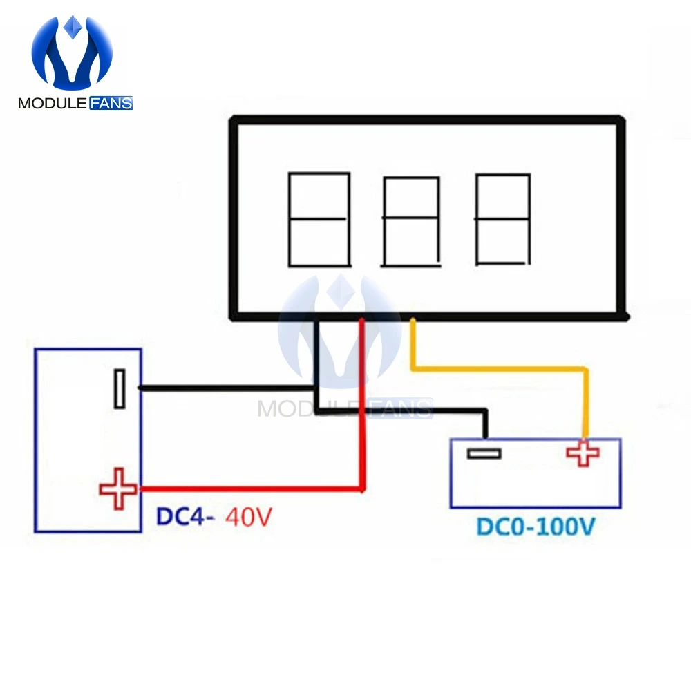 0.28 Inch LED DC 0-100V Red Voltmeter Digital Display Voltage VOLT METER 12V 24V Diy Kit Electronic PCB Board Module